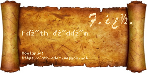 Fáth Ádám névjegykártya
