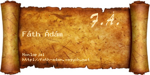 Fáth Ádám névjegykártya